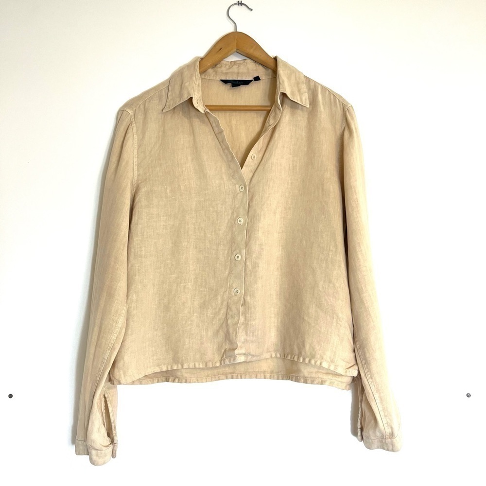 Boden Linen Button Down Shirt Long Sleeve Size 14